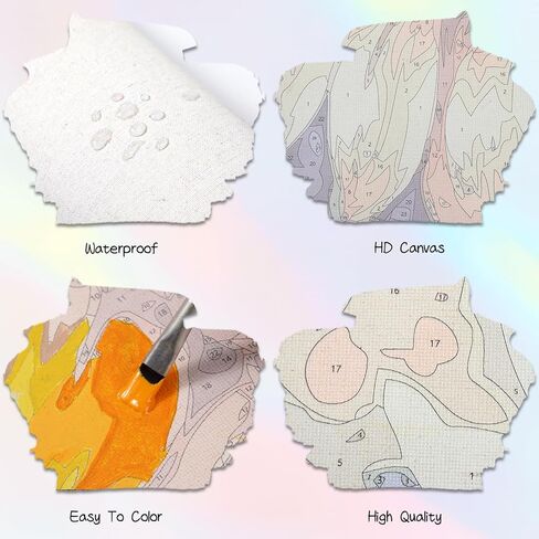 FUKVHIL Adults' Paint by Number Kits, Retro Truck, Pickup Truck, House, Paint by Number Kits on Canvas, DIY Oil Paintings for Beginners Arts and Crafts, 40x50cm No Frame in Kuwait