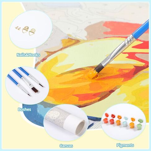 FUKVHIL Adults' Paint by Number Kits, Retro Truck, Pickup Truck, House, Paint by Number Kits on Canvas, DIY Oil Paintings for Beginners Arts and Crafts, 40x50cm No Frame in Kuwait