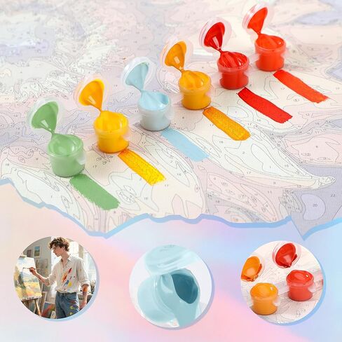 FUKVHIL Adults' Paint by Number Kits, Retro Truck, Pickup Truck, House, Paint by Number Kits on Canvas, DIY Oil Paintings for Beginners Arts and Crafts, 40x50cm No Frame in Kuwait