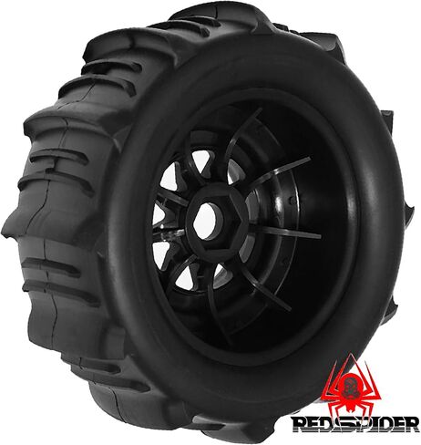1/7 1/8 RC Off-Road Truck Sand Snow Tireset with Metal Spacer, 17mm HEX Fits TRX UDR 85086-4 ARRMA Mojave EXB Redcat YK4072 4073 YK DF7 TB7 RC car upgrade T095/OD:140mm (Red A) in Saudi Arabia
