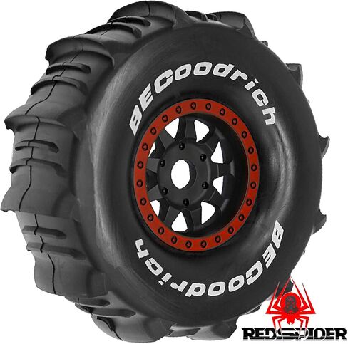 1/7 1/8 RC Off-Road Truck Sand Snow Tireset with Metal Spacer, 17mm HEX Fits TRX UDR 85086-4 ARRMA Mojave EXB Redcat YK4072 4073 YK DF7 TB7 RC car upgrade T095/OD:140mm (Red A) in Saudi Arabia