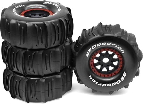 1/7 1/8 RC Off-Road Truck Sand Snow Tireset with Metal Spacer, 17mm HEX Fits TRX UDR 85086-4 ARRMA Mojave EXB Redcat YK4072 4073 YK DF7 TB7 RC car upgrade T095/OD:140mm (Red A) in Saudi Arabia