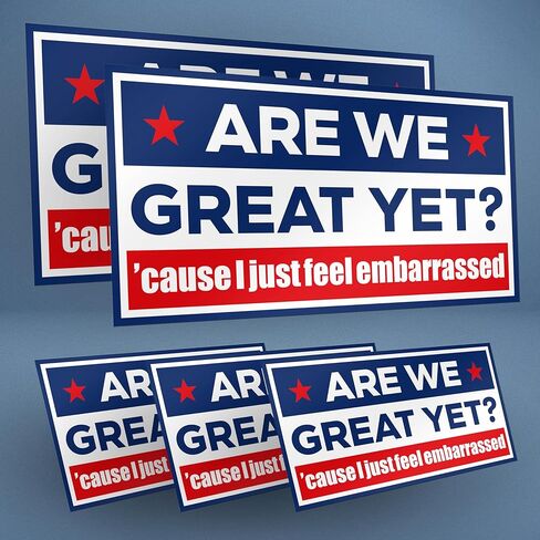 هل نحن رائعون ولكن لأنني أشعر بالحرج - عبوة من 5 ملصقات كبيرة سميكة من الفينيل - ملصقات اقتباس سياسية مضحكة - هجاء ليبرالي مقاوم للماء للسيارة والكمبيوتر المحمول والنافذة (النمط الكلاسيكي) in Kuwait