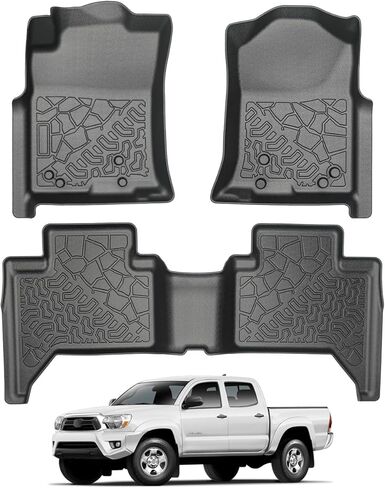 Car Floor Mats for Toyota Tacoma Double Cab 2005-2015 TPE Material All Weather Protection Custom Fit Durable and Safety in Kuwait