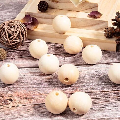 560 Pieces Round Wooden Beads Unfinished Natural Wood Spacer Beads Wooden Loose Beads for Jewelry Crafts DIY Making (12 mm) in Saudi Arabia