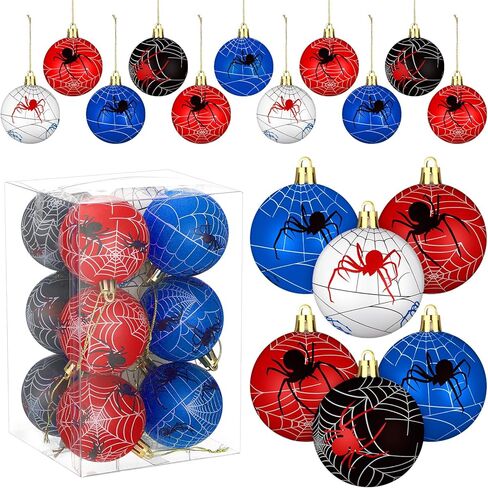 Syhood 12 Pcs 2.4'' Cartoon Story Christmas Ball Ornaments Christmas Story Tree Balls Foam Hanging Decor Theme Inspired Cow Cloud Pattern Christmas Party Supplies for Party Home Decor in Saudi Arabia