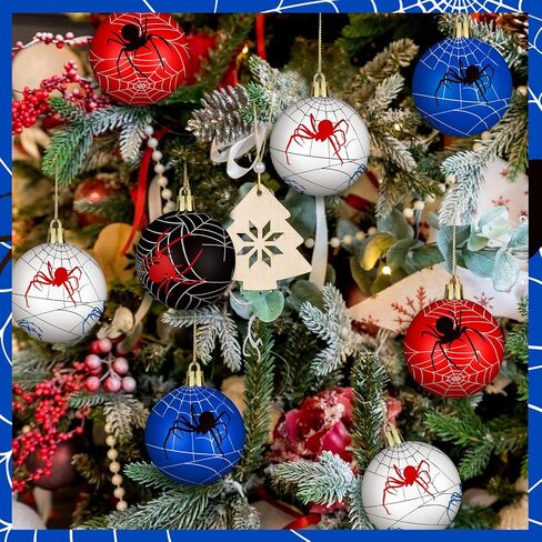 Syhood 12 Pcs 2.4'' Cartoon Story Christmas Ball Ornaments Christmas Story Tree Balls Foam Hanging Decor Theme Inspired Cow Cloud Pattern Christmas Party Supplies for Party Home Decor in Saudi Arabia