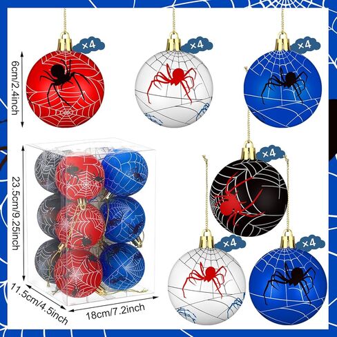 Syhood 12 Pcs 2.4'' Cartoon Story Christmas Ball Ornaments Christmas Story Tree Balls Foam Hanging Decor Theme Inspired Cow Cloud Pattern Christmas Party Supplies for Party Home Decor in Saudi Arabia