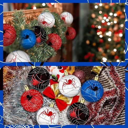 Syhood 12 Pcs 2.4'' Cartoon Story Christmas Ball Ornaments Christmas Story Tree Balls Foam Hanging Decor Theme Inspired Cow Cloud Pattern Christmas Party Supplies for Party Home Decor in Saudi Arabia