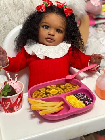 Anano Giant 26" Black Biracial Reborn Baby Boy Doll - Realistic Reborn Toddler Dolls with Dark Skin, Curly Rooted Hair Silicone Babies Best Gift for Kids 3+ (Classic) in Saudi Arabia