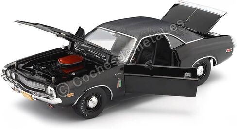 1970 Challenger R/T 426 HEMI The Black Ghost Black with White Tail Stripe 1/18 Diecast Model Car by Greenlight 13614 in Saudi Arabia