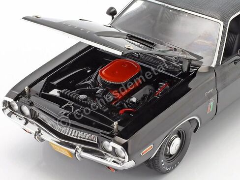 1970 Challenger R/T 426 HEMI The Black Ghost Black with White Tail Stripe 1/18 Diecast Model Car by Greenlight 13614 in Saudi Arabia