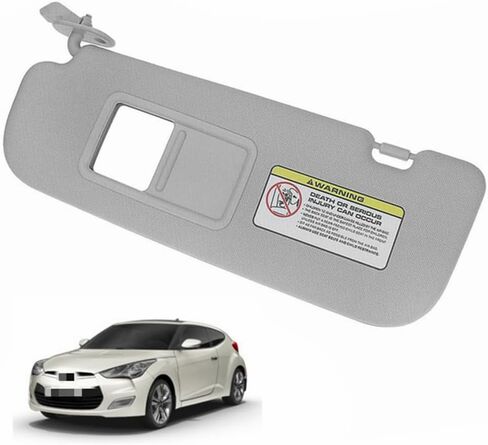 واقي من الشمس من جانب الراكب الأيمن مع مرآة رمادية لسيارة Hyundai Veloster 2012-2015 لاستبدال 85220-2V140-TX (يمين) in Kuwait