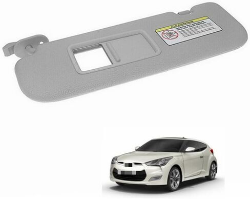 واقي من الشمس من جانب الراكب الأيمن مع مرآة رمادية لسيارة Hyundai Veloster 2012-2015 لاستبدال 85220-2V140-TX (يمين) in Kuwait