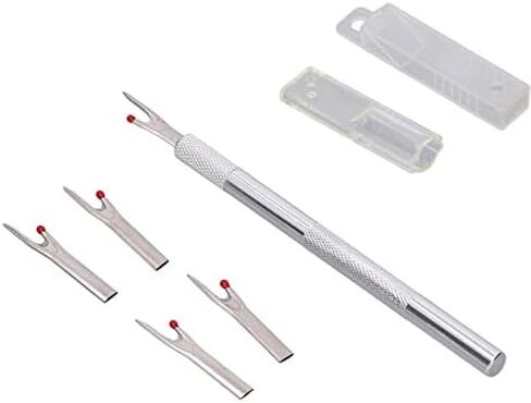 Sewing Seam Rippers, 5 Pieces Metal Seam Ripper Set Handy Stitch Rippers with Replacement Blade Aluminum Alloy Handle Stitch Unpicker Seam Cutter for Needle Work Patterns in Saudi Arabia