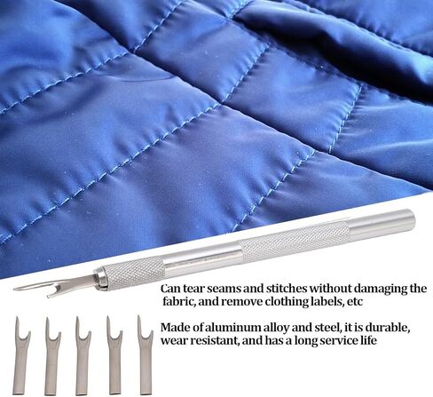 Sewing Seam Rippers, 5 Pieces Metal Seam Ripper Set Handy Stitch Rippers with Replacement Blade Aluminum Alloy Handle Stitch Unpicker Seam Cutter for Needle Work Patterns in Saudi Arabia