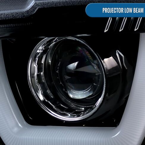 Ronnin - Fits 2011-2014 Dodge Charger Upgraded LED U-Shaped Dual Halo Rims Halogen Projector Headlights Assembly Pair | Black Smoke in Saudi Arabia