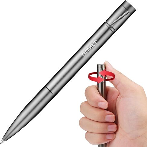 Spinning Ballpoint Pen for Stress Relief, Retractable Aluminum Metal Pen with Spinner, Fun Desk Toy for Work & Office, Ideal Gift for Men Women Students, Titanium Grey Finish. in Saudi Arabia