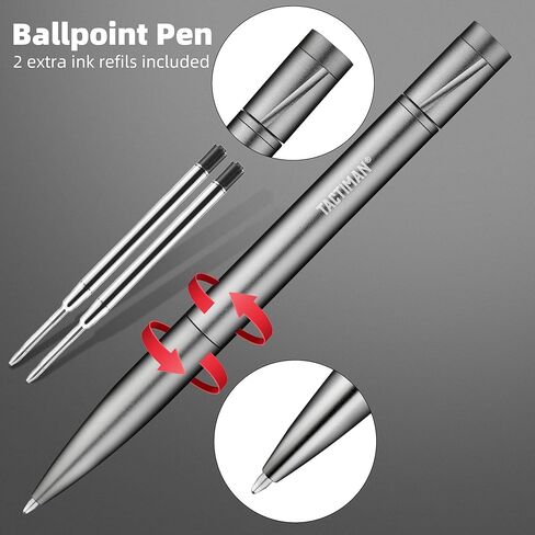 Spinning Ballpoint Pen for Stress Relief, Retractable Aluminum Metal Pen with Spinner, Fun Desk Toy for Work & Office, Ideal Gift for Men Women Students, Titanium Grey Finish. in Saudi Arabia