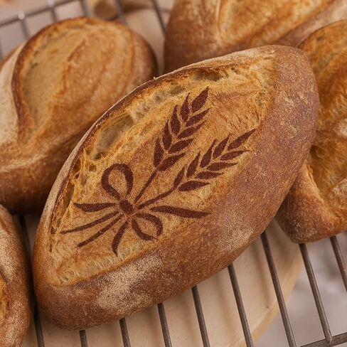 FINGERINSPIRE 9PCS Bread Pattern Painting Stencil with Paint Brush 5.9x5.9inch Decorative Wheat Words Pattern Drawing Template Plastic PET Bakery Bread Stencil Daily Theme Template for DIY Crafts in Saudi Arabia
