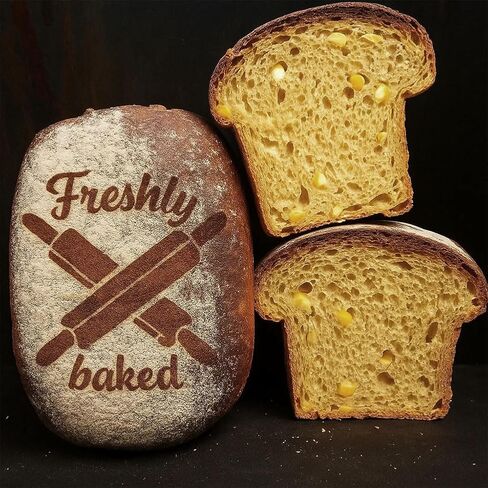 FINGERINSPIRE 9PCS Bread Pattern Painting Stencil with Paint Brush 5.9x5.9inch Decorative Wheat Words Pattern Drawing Template Plastic PET Bakery Bread Stencil Daily Theme Template for DIY Crafts in Saudi Arabia