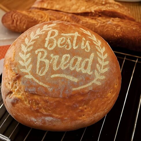 FINGERINSPIRE 9PCS Bread Pattern Painting Stencil with Paint Brush 5.9x5.9inch Decorative Wheat Words Pattern Drawing Template Plastic PET Bakery Bread Stencil Daily Theme Template for DIY Crafts in Saudi Arabia