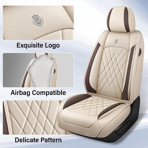 Car Seat Covers Fit for Toyota Prius 2001-2026 Airbag Compatible 360° Full Wrapped Set Covers Premium Nappa Leather Storage Pocket Zipper Design, Black White, Full Set in Saudi Arabia