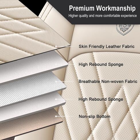 Car Seat Covers Fit for Toyota Prius 2001-2026 Airbag Compatible 360° Full Wrapped Set Covers Premium Nappa Leather Storage Pocket Zipper Design, Black White, Full Set in Saudi Arabia