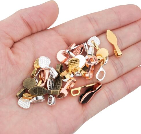100 Pcs Bails for Jewelry Making - Glue on Bails Pendants, 4 Styles Necklace Pendant Jewelry Making Findings, Pinch Bails for Pendants, Necklace Making Supplies for Crafts Making in Saudi Arabia