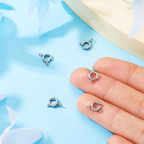 5 Pcs Spring Ring Clasps Necklace Closures Link 8mm 304 Stainless Steel Connector Findings for DIY Craft Brecelet Necklace Jewelry Making, Golden in Saudi Arabia