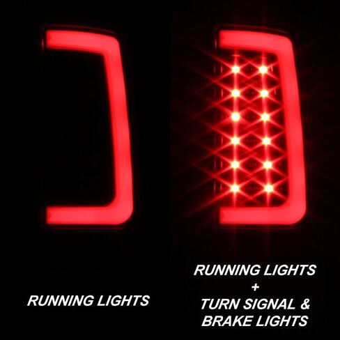 AKKON - For 2007-2013 GMC Sierra 1500 2500 3500 HeavyDuty Tube LED Black Tail Lights Lamps Pair Left+Right in Saudi Arabia