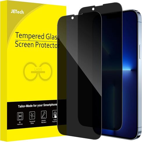 JETech Privacy Full Coverage Screen Protector for iPhone 13 mini 5.4-Inch, Anti-Spy Tempered Glass Film, Edge to Edge Protection Case-Friendly, 2-Pack in Kuwait