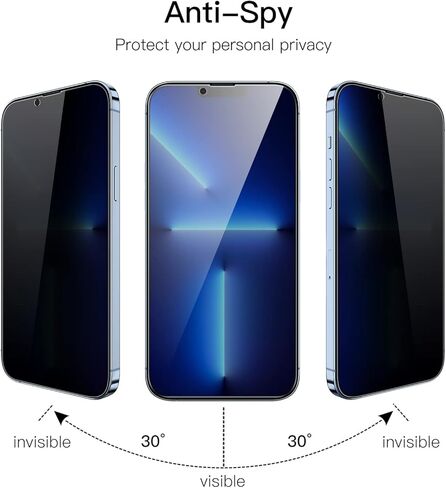 JETech Privacy Full Coverage Screen Protector for iPhone 13 mini 5.4-Inch, Anti-Spy Tempered Glass Film, Edge to Edge Protection Case-Friendly, 2-Pack in Kuwait