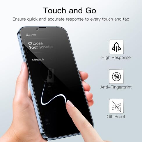 JETech Privacy Full Coverage Screen Protector for iPhone 13 mini 5.4-Inch, Anti-Spy Tempered Glass Film, Edge to Edge Protection Case-Friendly, 2-Pack in Kuwait