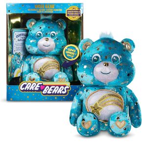 Basic Fun Care Bears 35 cm Luminous Belly Plush - Wish Bear - Soft Environmentally Friendly Toy with Illuminated Belly Badge - Comfortable Collectable Item for Children and Fans in Saudi Arabia