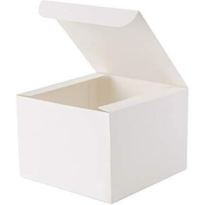 GEFTOL Gift Box 10 Pack 6 x 6 x 4 inches Fold Box Paper Gift Box Bridesmaids Proposal Box for Bridal Birthday Party Christmas（White） in Saudi Arabia