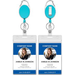 عبوتان من بكرات الشارات، حاملات شارات قابلة للسحب مع مشبك وحلقة مفاتيح وحامل بطاقات هوية شفاف عمودي، وردي in Kuwait