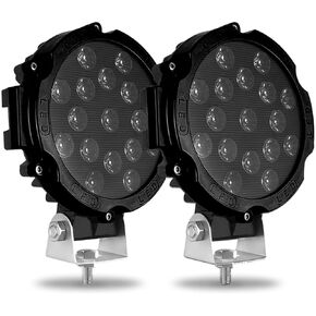 7 Inch Round Off Road LED Lights 51W 5000LM Spot & Flood Combo IP67 Waterproof Driving/Fog Lights for Trucks, Jeep, SUV, ATV, UTV, 4x4, Boat 2 Pack Black in Saudi Arabia
