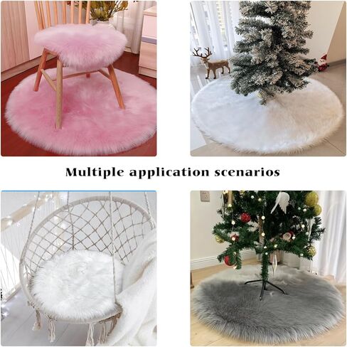 Faux Fur Placemats White Fur Table Runner Small Luxury Shaggy Sheepskin Table Linen Wedding Decor Designer Accessories Set of 2 (White, 18 x 12 inches) in Saudi Arabia