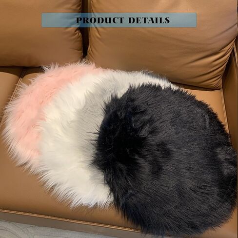 Faux Fur Placemats White Fur Table Runner Small Luxury Shaggy Sheepskin Table Linen Wedding Decor Designer Accessories Set of 2 (White, 18 x 12 inches) in Saudi Arabia