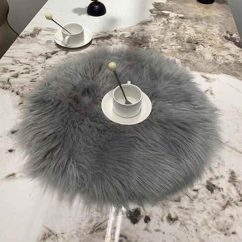 Faux Fur Placemats White Fur Table Runner Small Luxury Shaggy Sheepskin Table Linen Wedding Decor Designer Accessories Set of 2 (White, 18 x 12 inches) in Saudi Arabia