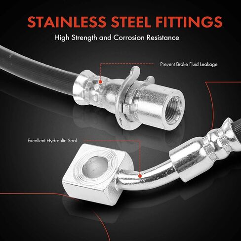 A-Premium Front Passenger Brake Hydraulic Hose Compatible with Select Cadillac Models - CTS 2015-2016, ATS 2013-2017 in Saudi Arabia