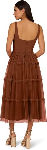Adrianna Papell Women's Knit and Mesh Midi Dress in Saudi Arabia