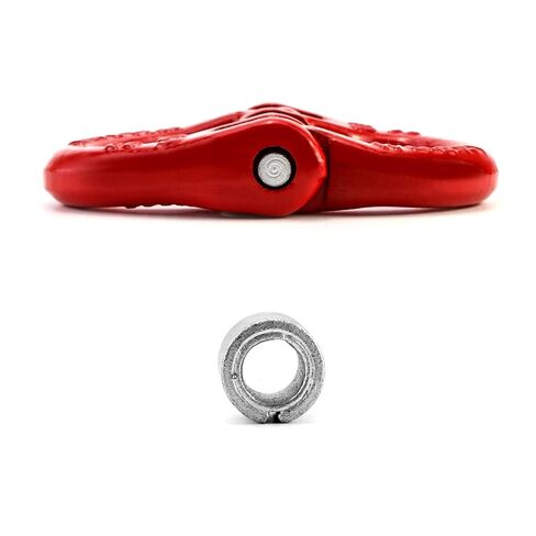 QWORK G80 Alloy Steel Coupling Link, 2 Pack, 3/8" Hammer Lock Chain Connector, 7100 lbs Working Load Limit, Red in Kuwait