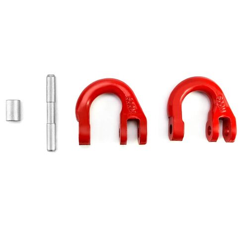 QWORK G80 Alloy Steel Coupling Link, 2 Pack, 3/8" Hammer Lock Chain Connector, 7100 lbs Working Load Limit, Red in Kuwait