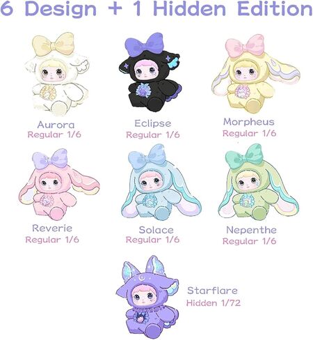Nommi v6 Fantasy World Series Plush Blind Box 1PC (1 of 7 Possible Styles) Cute Figures Collectible Toys Birthday Gifts (1Pcs Random Box) in Saudi Arabia