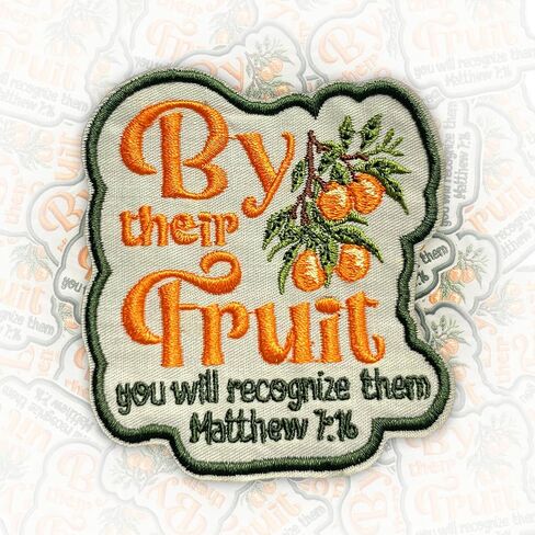 By Their Fruit You Will Recognize Them Patch 3 Inches Matthew 7: 16, Christian Faith Religious Iron On/Sew On Embroidery Fabric Applique Patches for Trucker Hats Clothes Backpack DIY Accessories Gifts in Kuwait