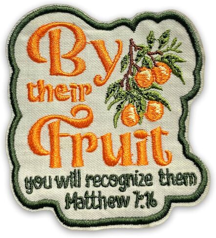 By Their Fruit You Will Recognize Them Patch 3 Inches Matthew 7: 16, Christian Faith Religious Iron On/Sew On Embroidery Fabric Applique Patches for Trucker Hats Clothes Backpack DIY Accessories Gifts in Kuwait