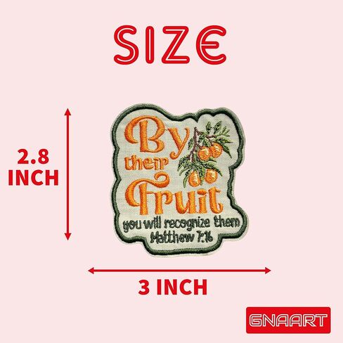 By Their Fruit You Will Recognize Them Patch 3 Inches Matthew 7: 16, Christian Faith Religious Iron On/Sew On Embroidery Fabric Applique Patches for Trucker Hats Clothes Backpack DIY Accessories Gifts in Kuwait