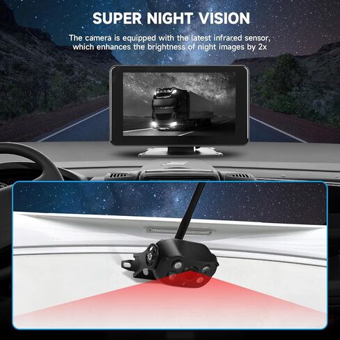 BIGJADE Extra Backup Camera 1080P for 7 inch Monitor with Record Function Waterproof IP69K in Kuwait